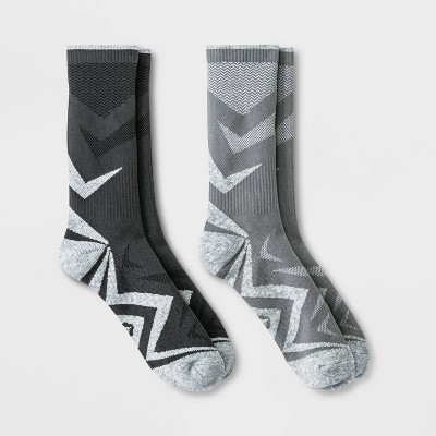 Men's Trekker Mountain Crew Socks 2pk - All in Motion™ Dark Gray 6-12