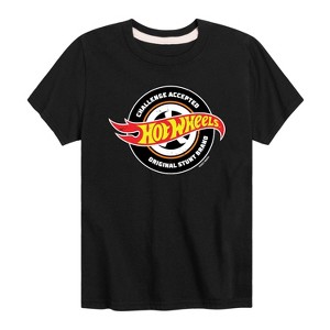 Boys' - Hot Wheels - Challenge Accepted Original Stunt Brand Wheel Logo Short Sleeve Graphic T-Shirt - 1 of 4