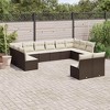 vidaXL Garden Sofa Set Brown, Cream White - 2 of 4