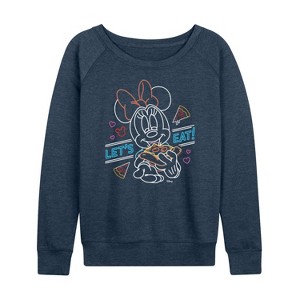 Women's - Disney - Minnie Mouse Lightweight French Terry Wide Neck Long Sleeve Shirt - 1 of 4