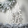 16.5"H  12.5"H & 8.5"H Sullivans Christmas White Cutout Wood Tree Set of 3  Gray - 3 of 4