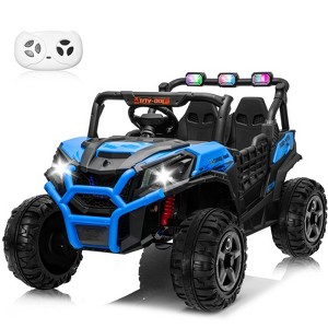 JOYRACER 24V Ride on Truck Toys w/ Remote Control, 2 Seater 400W   Electric Powered Ride on w/ Dump Bed, 3 Speeds, Shovel & Bluetooth/Music - 1 of 4