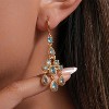 Vuskdtei18K Gold Plated Flower Dangle Earrings for Women, Hypoallergenic Cubic Zirconia Earrings, Elegant Chandelier Drop Earrings - 4 of 4