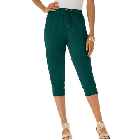 Women's Sweatspants French Terry Capris with Pockets, Capri Pocket