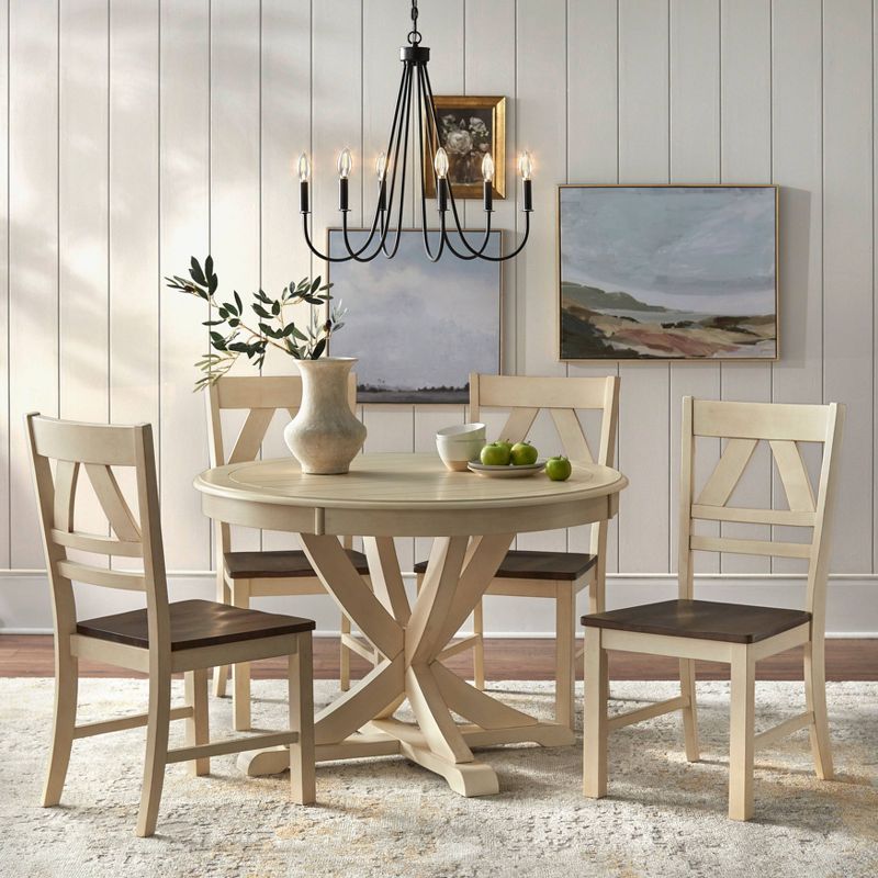 Set of 2 Vintner Dining Chairs Antique White - Buylateral, 4 of 5
