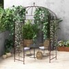 Tangkula 7’ x 8.4’ Birdcage Shape Garden Arbor Heavy Duty Metal Garden Gazebo Pergola w/ Trellis Plant Stand Rack for for Climbing Plants - 2 of 4