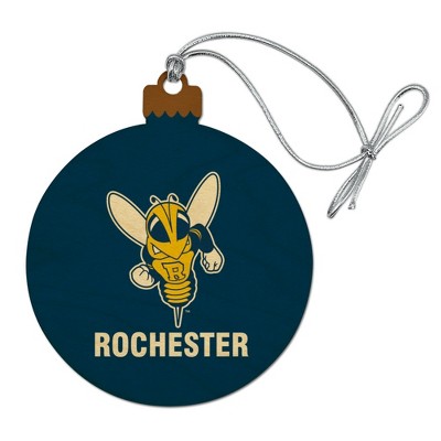 University of Rochester Primary Logo Wood Christmas Tree Holiday Ornament