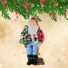 Huras Family 7.0 Inch Lumberjack Santa Hand-Painted Keepsake Woodland Tree Ornaments - 2 of 4