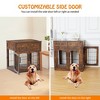 Rustic Brown Dog Crate Furniture Table with 2 Drawers & 3 Doors - Indoor Dog Kennel & House - Side End Table - 4 of 4
