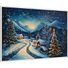 Amanti Art 41"x28" Winter Wonderland Night by Pictufy Framed Canvas Wall Art - 2 of 4