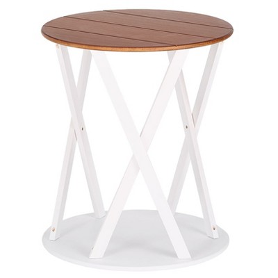 The Lakeside Collection Round Two Tone Rustic Style Accent Table 19" Dia x 21.5"H