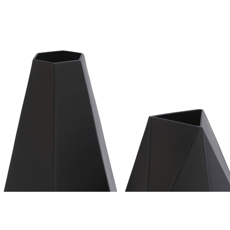 Set of 2 Metal Geometric Vases Black - Olivia &#38; May, 4 of 17