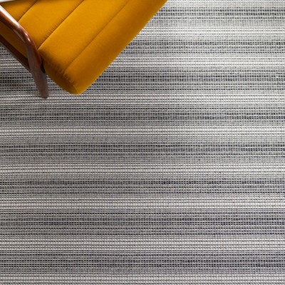 Ivory and Black Flat Woven Synthetic 5' x 7' Area Rug