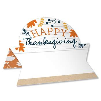 Big Dot of Happiness Happy Thanksgiving - Fall Harvest Party Tent Buffet Card - Table Setting Name Place Cards - Set of 24