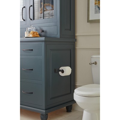 Matte Black Single Post Toilet Paper Holder in Sleek Metal