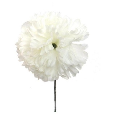 Floral Home 5" Stem Long Candle White Carnation Pick - 100-Piece
