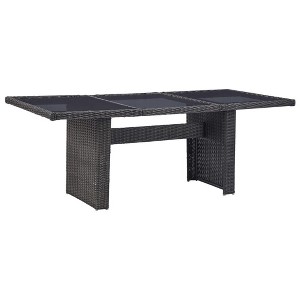 vidaXL Patio Dining Table Outdoor Garden Dinner Table Furniture Poly Rattan - 1 of 4