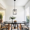 DORESshop 8 in. 1-Light Modern Black Cage Pendant Light, Industrial Geometric Hanging Light for Kitchen Island - 4 of 4