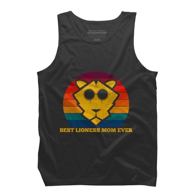 Men's Design By Humans Best Lioness Mom Ever Retro Stripes By Yernar Tank Top