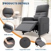 Recliner Chair with Ergonomic Overstuffed Tall Back, Recliner Sofa with Padded Seat, 2 Side Pockets, Home Theater Seating for Living Room - 3 of 4