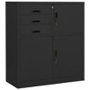 vidaXL Filing Cabinet Storage Office Cabinet with Lock for Home Office Steel - Anthracite Without planter box - 2 of 4