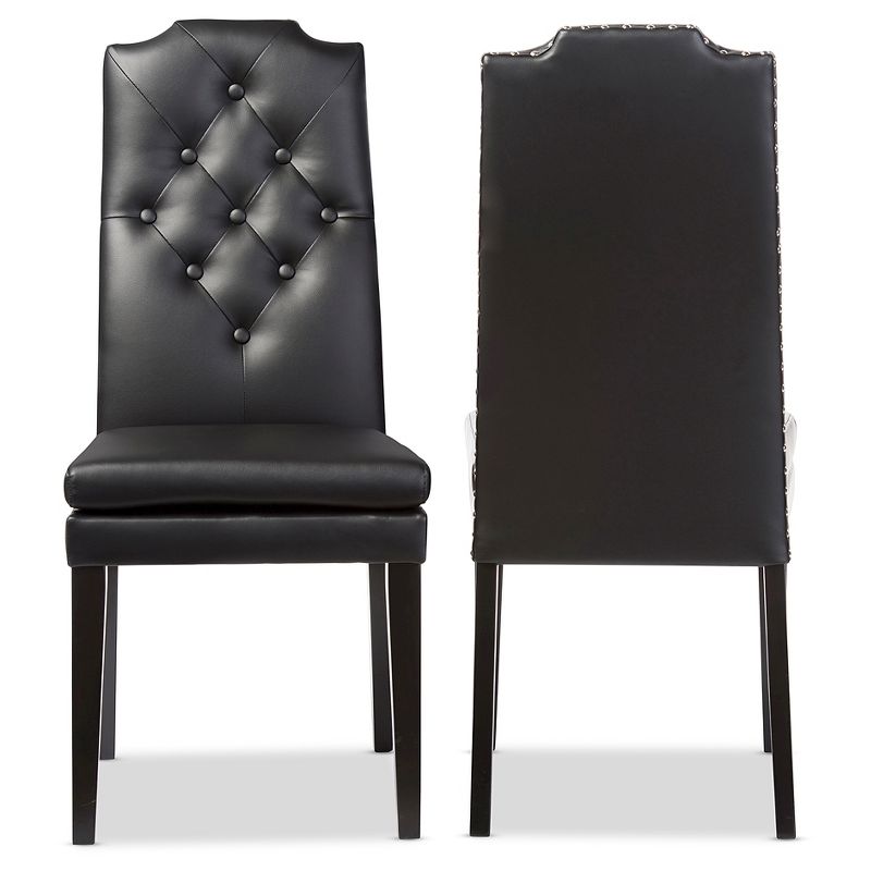 Set of 2 Dylin Modern and Contemporary Faux Leather Dining Chairs - Baxton Studio, 4 of 6