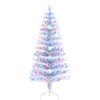 YOOCOZZ  Christmas Decor-5ft White/Blue Pre-Lit Douglas Fir Artificial Xmas Tree, Realistic Branches, Multi-Color LED Lights, Fiber Optics, 180 Tips - 2 of 4