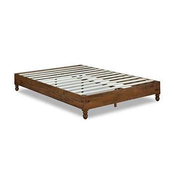 MUSEHOMEINC BA00481-3 12 Inch Easy Assembly Solid Pine Wood Platform Bed Frame with Wooden Slat Support, Steel Tubing, and Non Slip Tape, Full