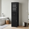 Slim Tall Bathroom Storage Cabinet with Adjustable Shelf, Drawer and 2 Doors, Freestanding Linen Tower - Leovsnove - 2 of 4