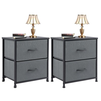 CENGHU Chest of Drawers Dresser for Bedroom, Closet Organizer and Storage with 2 Fabric Drawers Metal Frame and Wooden Top