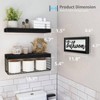 Bathroom Shelves Over Toilet Wall Mounted Paper Storage Farmhouse Decor Black Floating Shelf 16 Inch 2+1 Set Aesthetic Dcor - 3 of 4