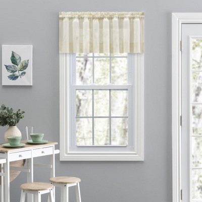 Natural Shadow Stripe Rod Pocket Tailored Valance 82" x 12"