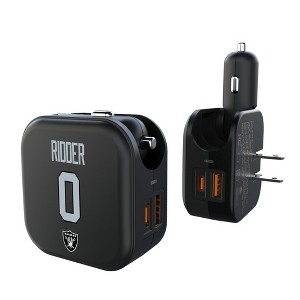 NFL Las Vegas Raiders Players Game Tactic 18-Watt 2 in 1 USB A/C Charger - 1 of 3