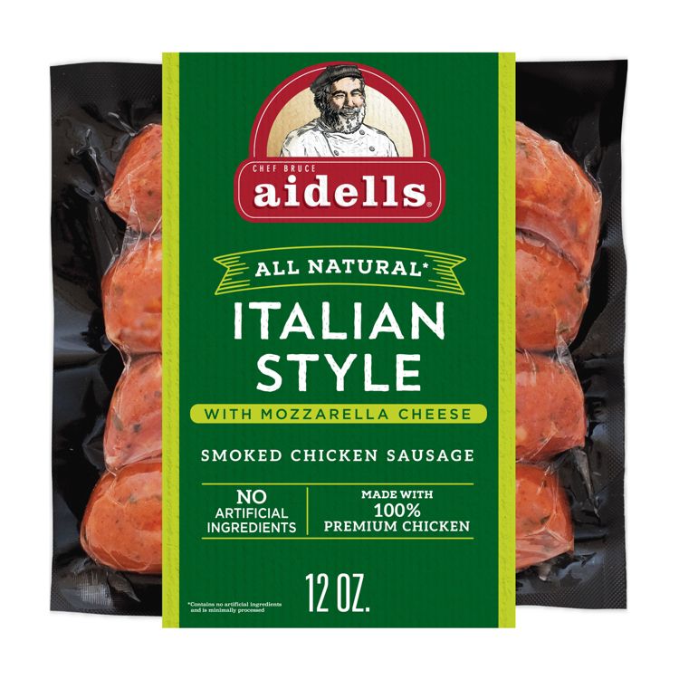 Aidells Italian Style with Mozzarella Cheese Smoked Chicken Sausage - 12oz/4ct, 1 of 4