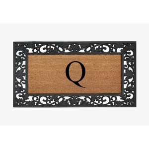 A1HC Natural Coir Monogrammed 23"X38", Anti‑Shed Treated Durable Doormat for Outdoor Entrance - 1 of 4