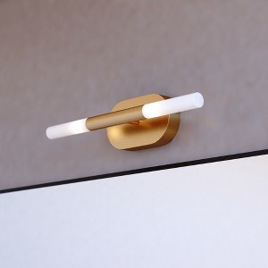 VAXCEL Fulton 2 Light Integrated LED Contemporary Bathroom Vanity Fixture White Shade - 1 of 4