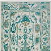 Green and Ivory Wool Floral Hand Knotted Area Rug With Fringe - 4 of 4