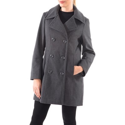 Alpine Swiss Norah Womens Wool Blend Double Breasted Peacoat Gray Xl ...