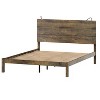 CAVINAS Full/Queen Size Farmhouse Wood Platform Bed Frame with Headboard & Bedside Lights,No Box Spring Needed - 4 of 4