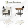 Costway Patiojoy 3PCS Patio Rattan Furniture Set Cushioned Sofas Wood Table Top W/Shelf - 4 of 4
