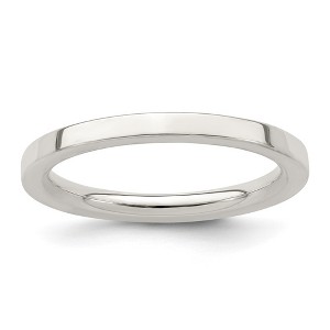 Black Bow Jewelry 2mm Sterling Silver Polished Flat Comfort Fit Band - 1 of 4