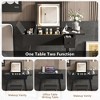 YOOCOZZ Versatile Vanity Set with Flip-Top LED Mirror, Charging Station, Folding Panel and Upholstered Stool - Black - 4 of 4