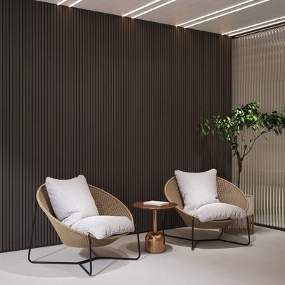 0.83 in. x 7.87 ft. x 1 ft. Slat Wood Sound Absorbing Decorative Wall Paneling 2-Pack