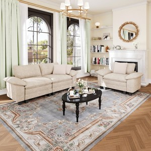 Captiva Designs 2-Piece Cloud Modular Sectional Sofa, 3-Seater Loveseat Couch for Living Room - 1 of 4