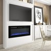 CLIHOME Black Recessed/Wall-Mounted Electric Fireplace with 12-Flame Colors, Heater, Remote Control, Logs and Crystals - 3 of 4