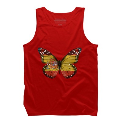 Men's Design By Humans Butterfly Flag Of Spain By GiftsIdeas Tank Top