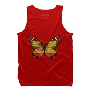 Men's Design By Humans Butterfly Flag Of Spain By GiftsIdeas Tank Top - 1 of 2