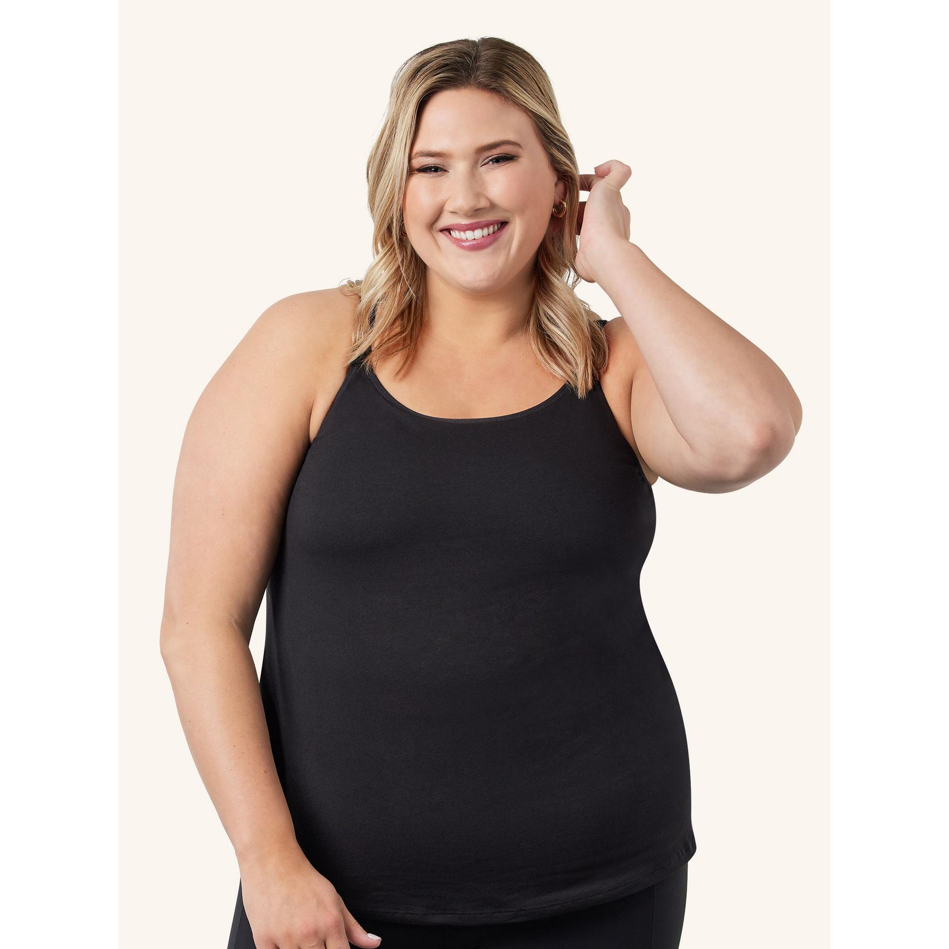 Leading Lady Women's Maternity to Nursing Tank With Built-In Nursing Bra (4025) Black M