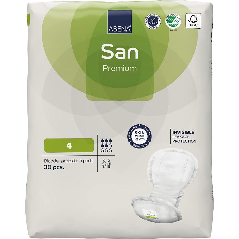 Abena San, Premium Incontinence Pads, Moderate Absorbency (Sizes 4 To 7), 1 of 5