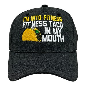 Fitness Taco Hat Funny Humorous Gym Joke Mexican Food Lovers Cap - Crazy Dog Black Standard - 1 of 4